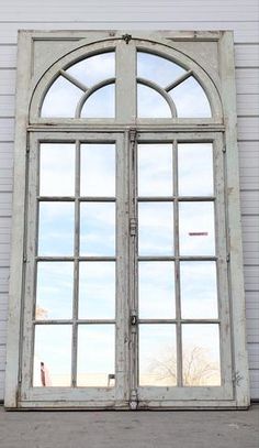 All Doors  Shutters – Antiquities Warehouse French Door Mirror, Mirrored French Doors, Arched Exterior Doors, Small Studio Apartment Decorating, Interior French Doors, Antique Mirrors, French Windows