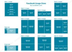 the facebook image sizes are shown in blue