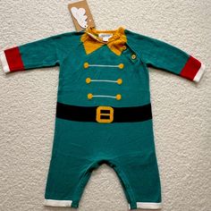 Brand New With Tags Adorable Soft Knit Coverall Romper Christmas Elf Design From Angel Dear! Size 0-3 Months. Cotton. Measures 14 Inches From Shoulder To Hem. Elf Design, Elf Sweater, Dear Baby, Baby Christmas, Green Sweater, Christmas Elf, Christmas Baby, Soft Knits, 3 Months