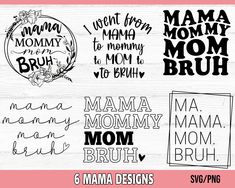 mom's day svt files for cutting and cricing with the text mama,