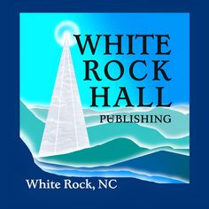 the white rock hall logo is shown on a blue background with water and mountains in the background