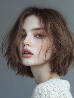 Choppy Bob Haircuts: Edgy and Versatile Style Ideas Grunge Haircut Female, Girl Hair Reference, Alt Bob Haircut, Choppy Goth Hair, Grunge Bob With Bangs, Grunge Bob Haircut Bangs, Sophie Cookson, Layers Bangs, Anime Haircut