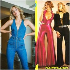 70 Style Outfits 70s Fashion, 1970 Outfits, 70s Party Outfit, 70s Fashion Women, 1970s Jumpsuit, 1970s Aesthetic, Vintage Clothes Patterns, Vintage Makeup Looks