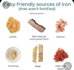 the baby - friendly sources of iron that aren't fortified are shown here