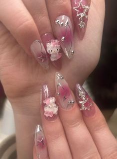 Pink me White aura nails Paznokcie Hello Kitty, Nails Yellow, Milky Nails, Her Nails, Blush Nails, Pretty Gel Nails