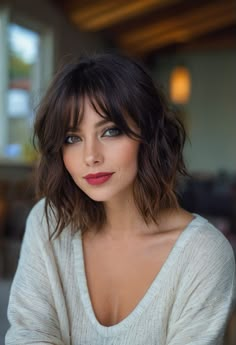 Short Bangs Highlights, Long Bob Hairstyles Side Bangs, Short Hairstyle Face Framing, Bob Hair Fringe, Short Bob Hairstyles Side Part, Short Hair Ideas Straight, Short Bold Haircuts, Short Hair Middle Part Bangs, Hair Styles Bob Cut