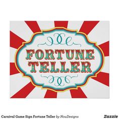 a sign that says fortune teller on it's front and back sides