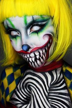 Unsettling Horror, Makeup Clown, Halloween Make-up Looks, Creepy Makeup, Horror Make-up, Creepy Halloween Makeup, Special Fx Makeup, Amazing Halloween Makeup