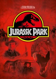 the dvd cover for the movie jurassic park with dinosaurs and men in front of them