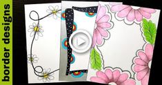 three cards with different designs on them, one has flowers and the other has polka dots