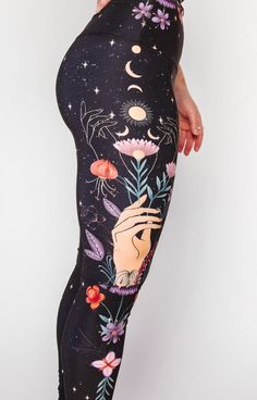 Shop women's Celestial Timing printed yoga pant leggings! Available in standard length and extra long! Leading brand in eco-friendly sustainable women's activewear! Zero waste + sweat shop free activewear USA made from recycled plastic. Fabrics are UPF sun protection sweat wicking anti microbial. Free Shipping+ Returns. Yoga Democracy, Printed Yoga Pants, Essential Oils Cleaning, Sweaty Workouts, Printed Yoga Leggings, Skin Care Kit, Women's Activewear, Stocking Stuffer Gifts, Dyeing Process