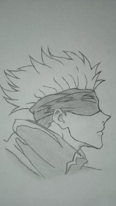 a drawing of a man with a mohawk on his head