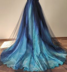 NEW sea Ombre Wedding Dress/skirt.hand Painted - Etsy Blue Beach Wedding Dress, Storm Photoshoot, Colorful Wedding Dress, Blue Ombre Dress, Wedding Dress Skirt, Ombre Wedding Dress, Ocean Dress, Sea Storm, Sea Dress