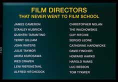 the film director's list is displayed on a large screen