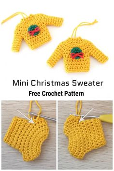 crochet christmas sweater ornament with free pattern and instructions to make it