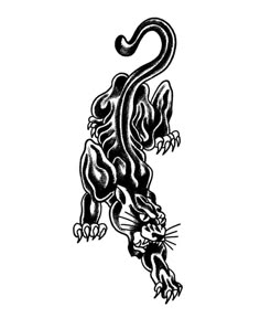 a black and white drawing of a dragon with its tail curled in the shape of a snake