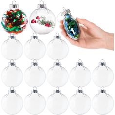 PRICES MAY VARY. Made of good quality plastic, with removable silver metal cap, non-toxic, durable to use. Features a screw-top lid for convenient access, opening at the top is 3/4" wide. Decorate with paint, stickers, ribbon, fabric, glitter, fairy dust, confetti, charms, markers and other craft items. Make your unique ornaments for a fun and quick neighbor gift, teacher gift, or gift for other family and friends. Set includes 15 ornament discs, 3.15" in diameter, display for Christmas, Hallowe Diy Natal, Plastic Christmas Tree, Clear Ornaments, Kraf Diy, Unique Ornament, Holiday Party Decorations, Ornament Crafts, Ball Ornaments, Hanging Pendants