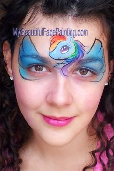 Face Painting My Little Pony Rainbow Dash Face Painting For Kids, Creative Pumpkin Painting, Face Painting Inspiration, Face Paint Ideas, My Little Pony Party, Pumpkin Coloring Pages, Face Paints, Creative Pumpkins, Pony Birthday