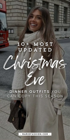 Get ready for Christmas Eve dinner with 10 updated outfit ideas you can easily copy! From elegant dresses to cozy ensembles, find inspiration that suits your festive spirit. Make a statement while enjoying the holiday with family and friends!	christmas eve dinner outfits | christmas dinner outfits | christmas dinner outfits for women | christmas dinner outfits ideas | christmas eve outfits | christmas eve outfits for women | dinner outfits for christmas | dinner outfits for winter | christmas evening outfit | what to wear on christmas eve | what to wear on christmas eve dinner Christmas Dinner Casual Outfit, Winter Nice Dinner Outfit, Christmas Mass Outfit Catholic, Christmas Meal Outfit, Christmas Service Outfit, Christmas Eve Outfit Women Casual, Christmas Eve Service Outfit, Christmas Evening Outfit