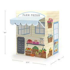 a paper model of a farm fresh store