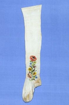 Pair of clocked stockings, European 1750-1800 Fashion History Timeline, White Knee High Socks, Silk Outfit