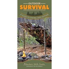 an outdoor survival guide for people who are camping in the woods, with trees and rocks