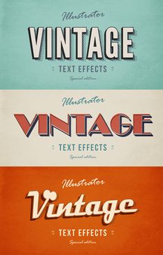 four different types of vintage font and numbers