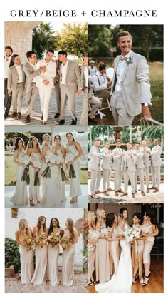 the wedding party is all dressed in white