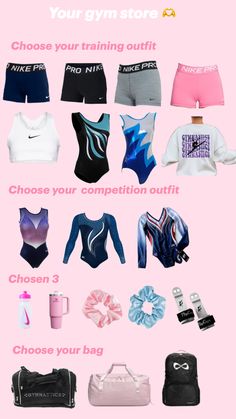 a pink poster with different types of clothing