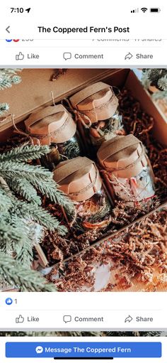 an instagram page for the coppered farm's post, with three jars in it