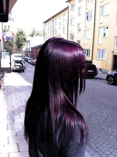 Lilac And Black Hair, Long Purple Hair, Dark Purple Hair, Dyed Hair Purple, Plum Hair, Violet Hair, Hair Color Purple