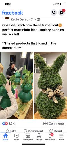 the facebook post has been altered to look like an animal made out of moss