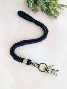 Toss that tacky, branded lanyard - you can wear your keys, ID, or badge way more cutely with a badge holder braided from soft, eco-friendly macrame cord. Don’t miss the metallic rose gold cord, adding a luxe but subtle accent. This lanyard makes an especially thoughtful gift for teachers! Note: The keychain hook on this lanyard will work with most ID/badge slots, but if your ID/badge has a smaller slot I recommend adding on a matching split key ring (using the drop-down menu). You can also use a Keychain Hook, Metallic Rose Gold, Lanyard Keychain, Macrame Cord, Badge Holder, Id Badge, Badge Holders, Infinity Bracelet, Key Ring