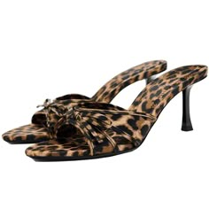 Leopard Print Kitten Heels, Breaking Gender Stereotypes, Everyday Heels, Leopard Mules, Mules Heels, Cheetah Print Heels, Bow Mules, Fashion Slides, Mules Sandals