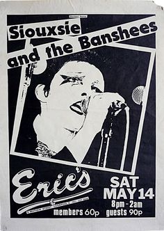 a poster for an event with a woman singing into a microphone and the words erie's on it