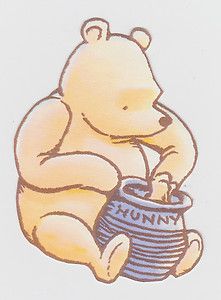 a drawing of a teddy bear sitting on the ground with a can in its paws