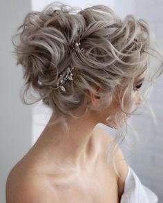 Romantic Updos For Medium Length Hair, Gray Hair Wedding Styles, Wedding Hairstyles For Older Brides Over 50, Messy Up Dos For Medium Hair, Updos For Medium Length Hair With Bangs, Hair Upstyles Wedding, Formal Updos For Medium Length Hair Wedding, Wedding Up Dos For Medium Hair, Silver Hair Updo