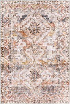 an orange and beige area rug