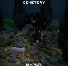 an image of a cemetery in minecraft with the text'i amplexel '