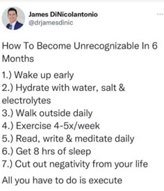 Dr James Dinicolantonio, James Dinicolantonio, Best Salt, Plain Water, Mental And Emotional Health, How To Wake Up Early, Self Improvement Tips