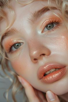 Soft Wedding Makeup Fair Skin, Colourful Wedding Makeup, Cute Elf Makeup, Soft Ethereal Makeup, Soft Pastel Makeup, Angel Makeup Ideas, Cottagecore Makeup, Angelic Makeup, Ethereal Hair