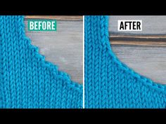 the before and after photo shows how to make a knitted sweater look like it has been