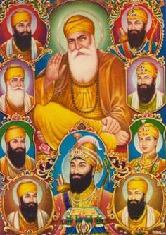 an image of the five gurus of india