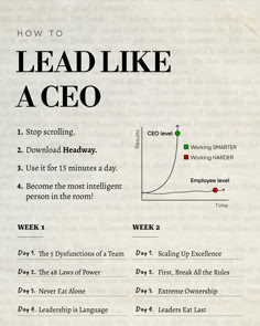 an old book with instructions on how to lead like a ceo