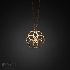 Gold hammered flower of life Celtic necklace, Inspired by the beauty of  the Irish culture. One of the oldest sacred symbols known to man, universal symbol of creation.    ★ Comes in our signature box, ready for gift giving.  ★ Available in Gold [18K goldfield & gold plated brass ]  ★ Pendant size : 1"x1" Thanks for shopping at ByYaeli♥  All images, texts & products are property of ByYaeli ©2020. Symbol Of Creation, Irish Necklace, Jewelry Design Studio, Celtic Knot Necklace, Celtic Necklace, Irish Jewelry, Sacred Symbols, Book Jewelry, Personalized Pendant