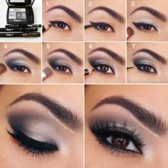 Step by step makeup tutorials for brown eyes. | http://makeuptutorials.com/13-best-eyeshadow-tutorials-brown-eyes/ Graduation Makeup Tutorial, Machiaj Smokey Eyes, Brown Eye Makeup Tutorial, Smokey Cat Eye, Makeup Brown, Makeup Smokey, Eyeshadow For Brown Eyes