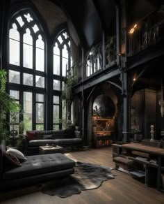 Neo gothic interior, AI generated Gothic Style Home Interior Design, Gothic Bedroom Ideas Victorian, Bedroom Ideas Victorian, Modern Gothic House, Gothic Industrial, Goth Academia, Dark Academia Home