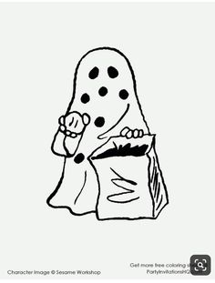 the ghost is holding a bag with something in it