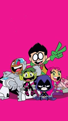 teen titans go poster with cartoon characters