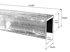 a diagram showing the width and height of a wooden beam